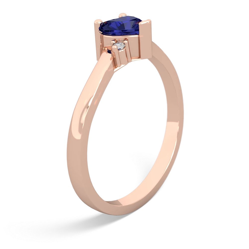 Lab Sapphire Delicate Heart 14K Rose Gold ring R0203