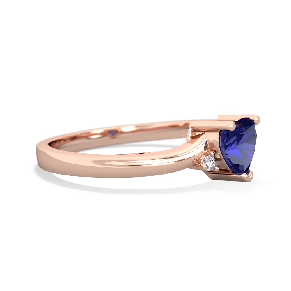 Lab Sapphire Delicate Heart 14K Rose Gold ring R0203