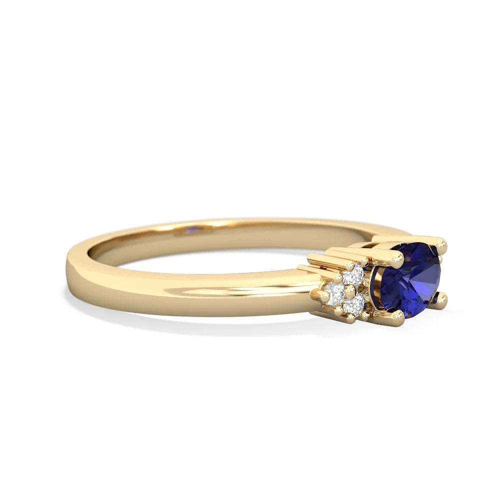 Lab Sapphire Simply Elegant East-West 14K Yellow Gold ring R2480