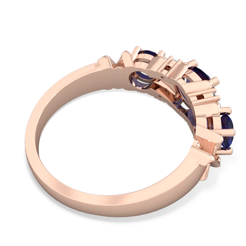 Lab Sapphire Hugs And Kisses 14K Rose Gold ring R5016