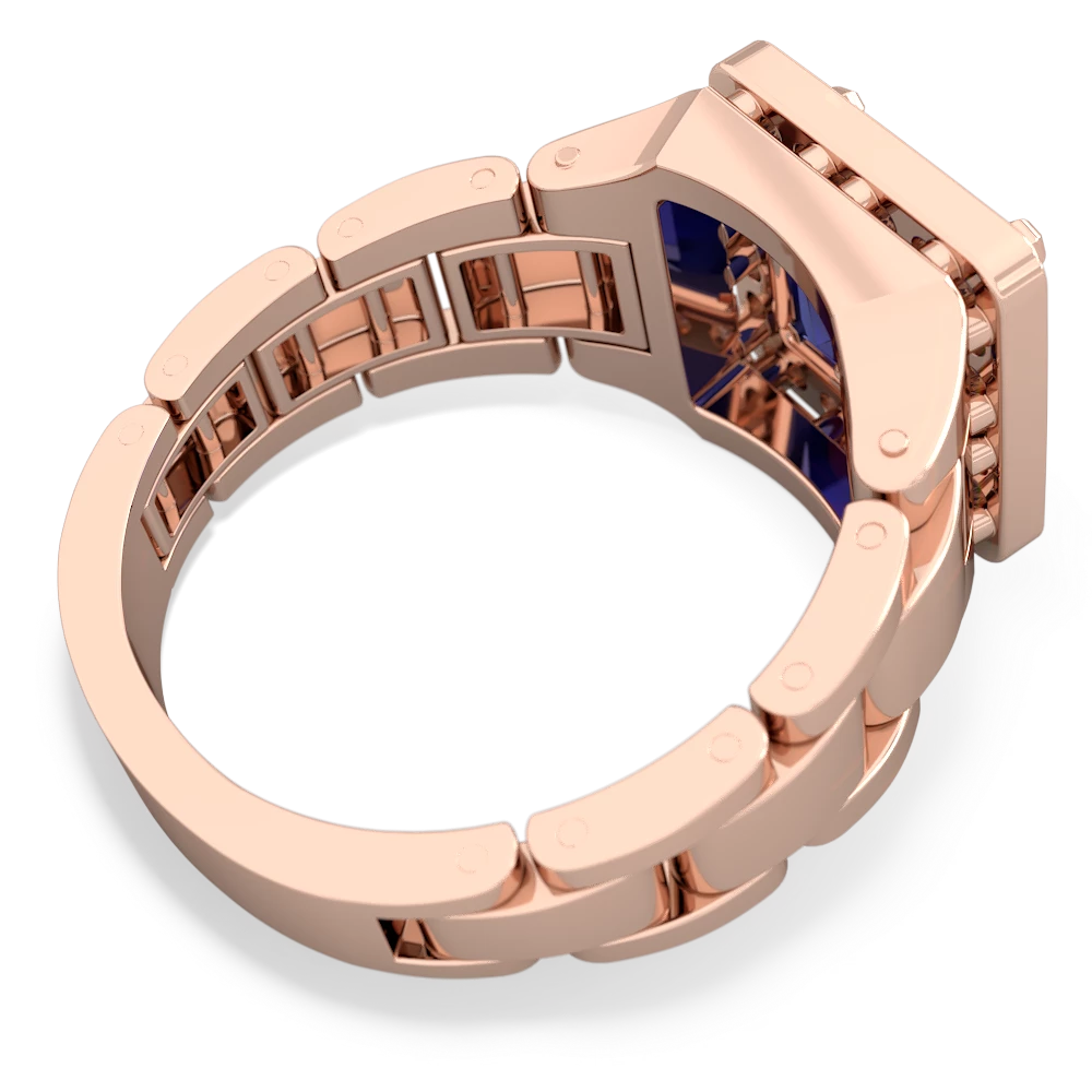 Lab Sapphire Men's Watch 14K Rose Gold ring R0510