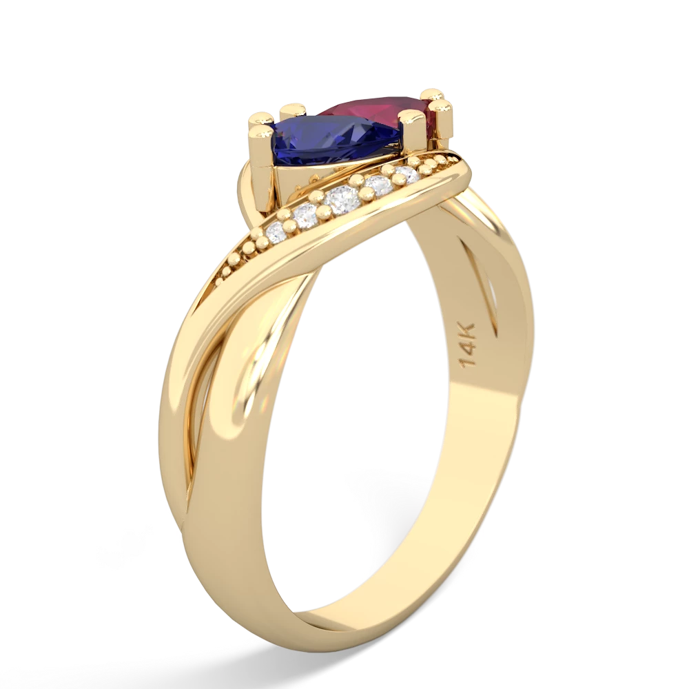 Lab Sapphire Summer Winds 14K Yellow Gold ring R5342