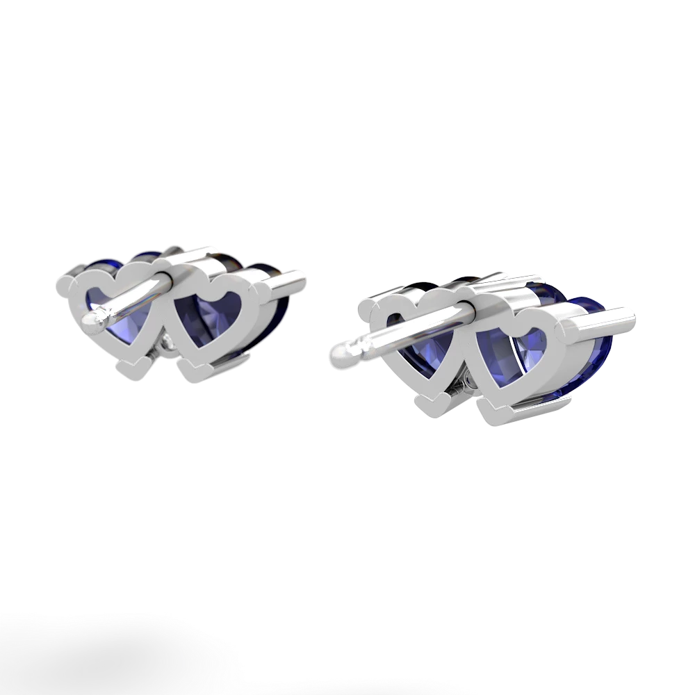 Lab Sapphire Sweethearts 14K White Gold earrings E5260