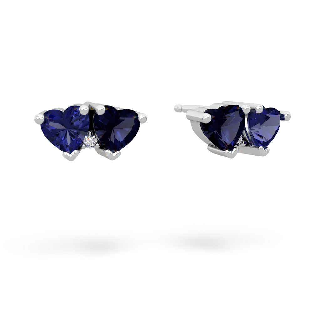 Lab Sapphire Sweethearts 14K White Gold earrings E5260