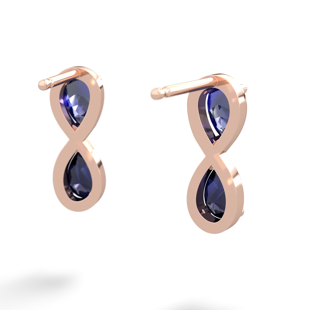 Lab Sapphire Infinity 14K Rose Gold earrings E5050