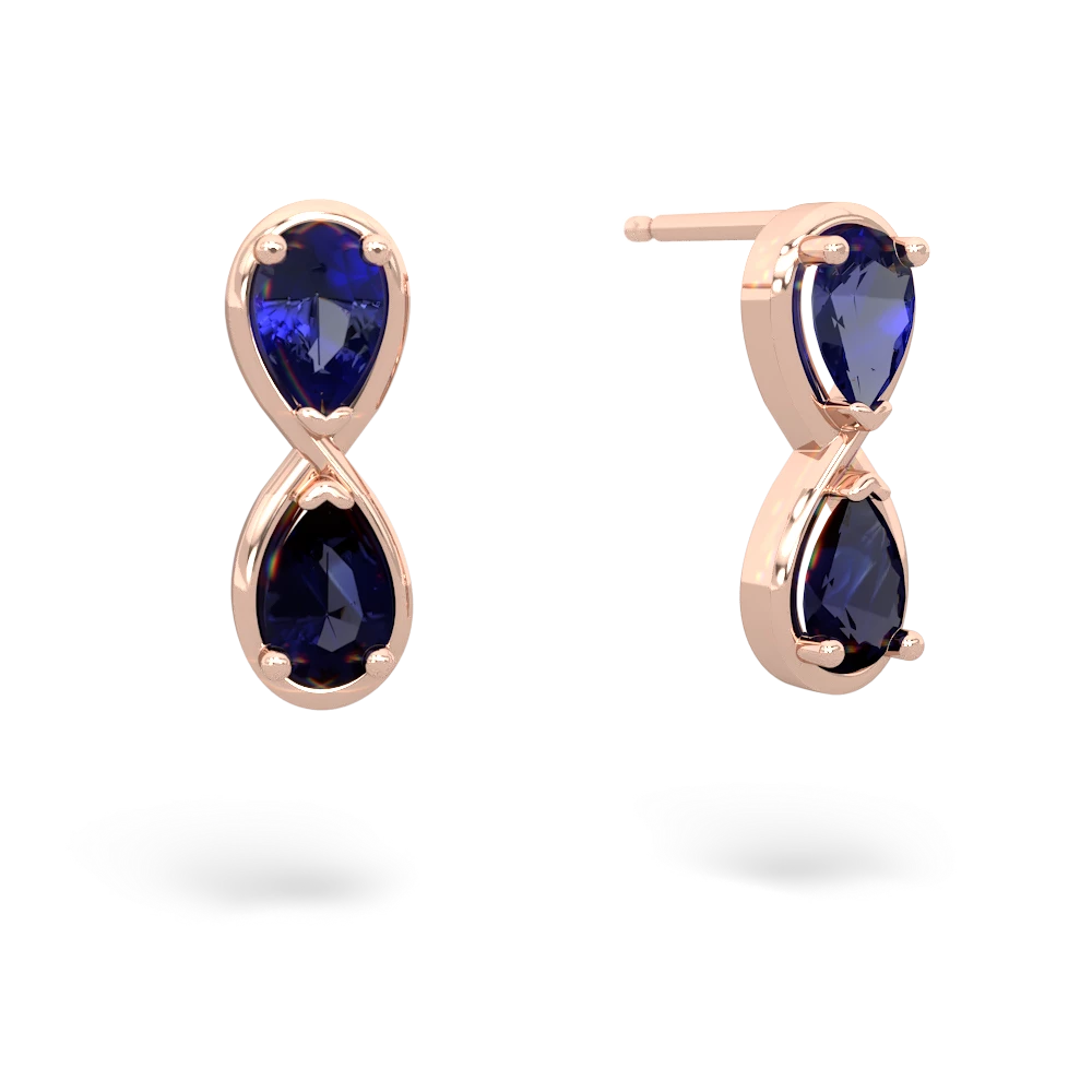 Lab Sapphire Infinity 14K Rose Gold earrings E5050