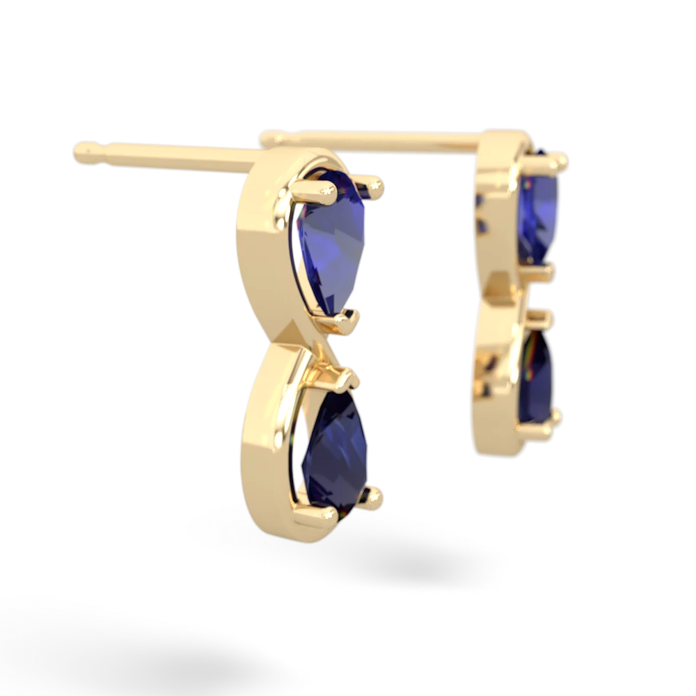 Lab Sapphire Infinity 14K Yellow Gold earrings E5050