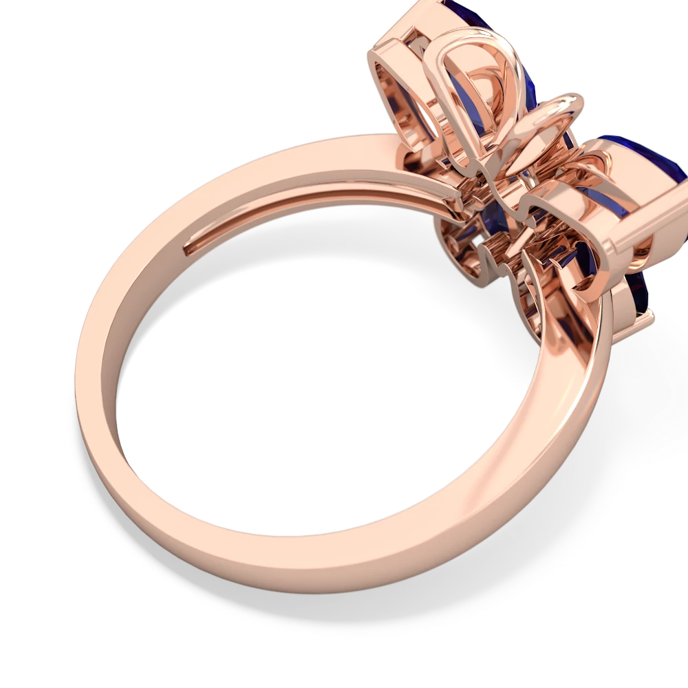 Lab Sapphire Butterfly 14K Rose Gold ring R2215