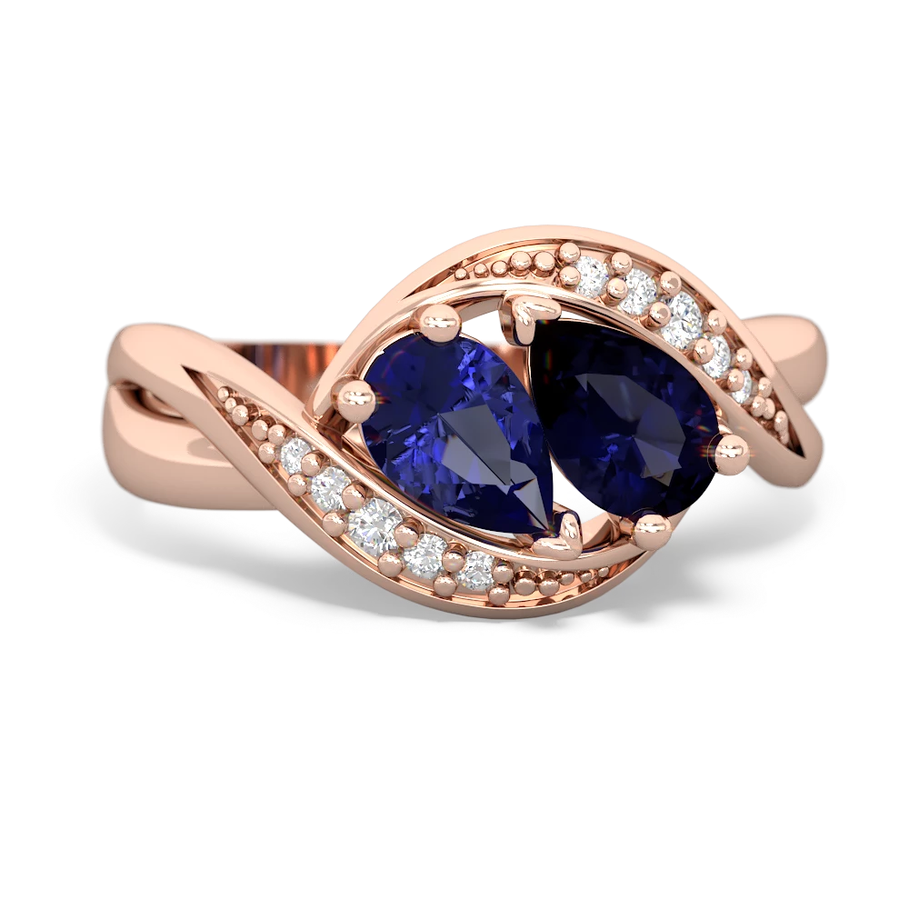 Lab Sapphire Summer Winds 14K Rose Gold ring R5342