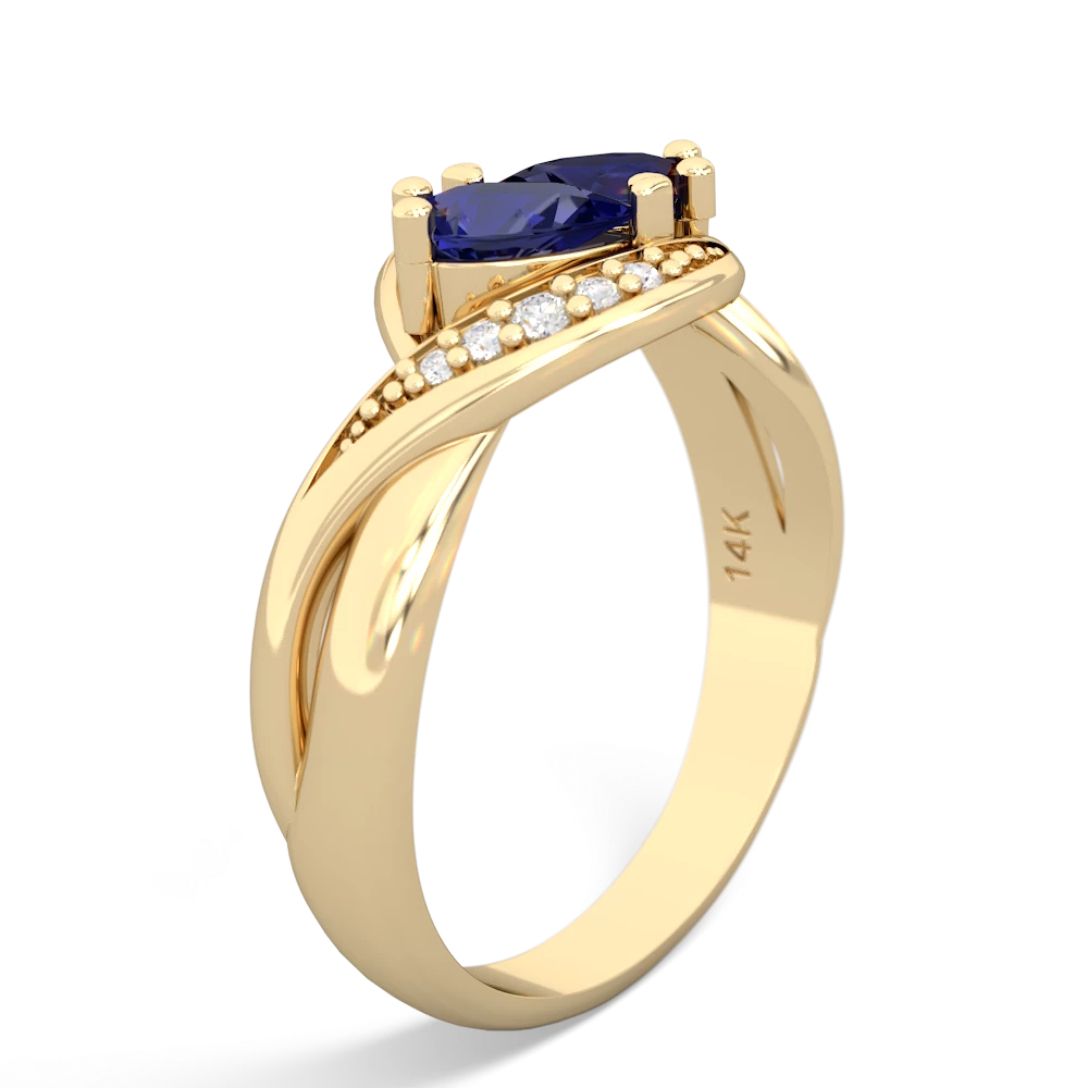 Lab Sapphire Summer Winds 14K Yellow Gold ring R5342