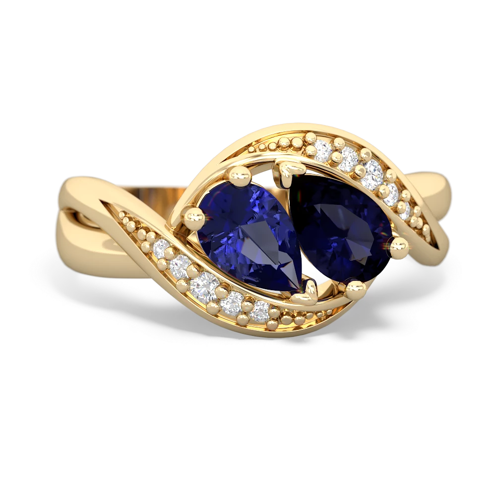 Lab Sapphire Summer Winds 14K Yellow Gold ring R5342