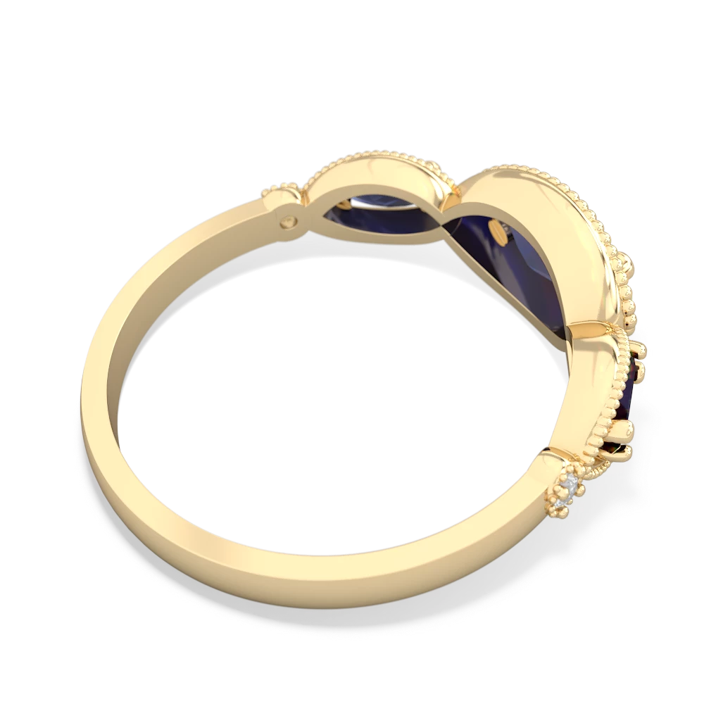 Lab Sapphire Milgrain Marquise 14K Yellow Gold ring R5700