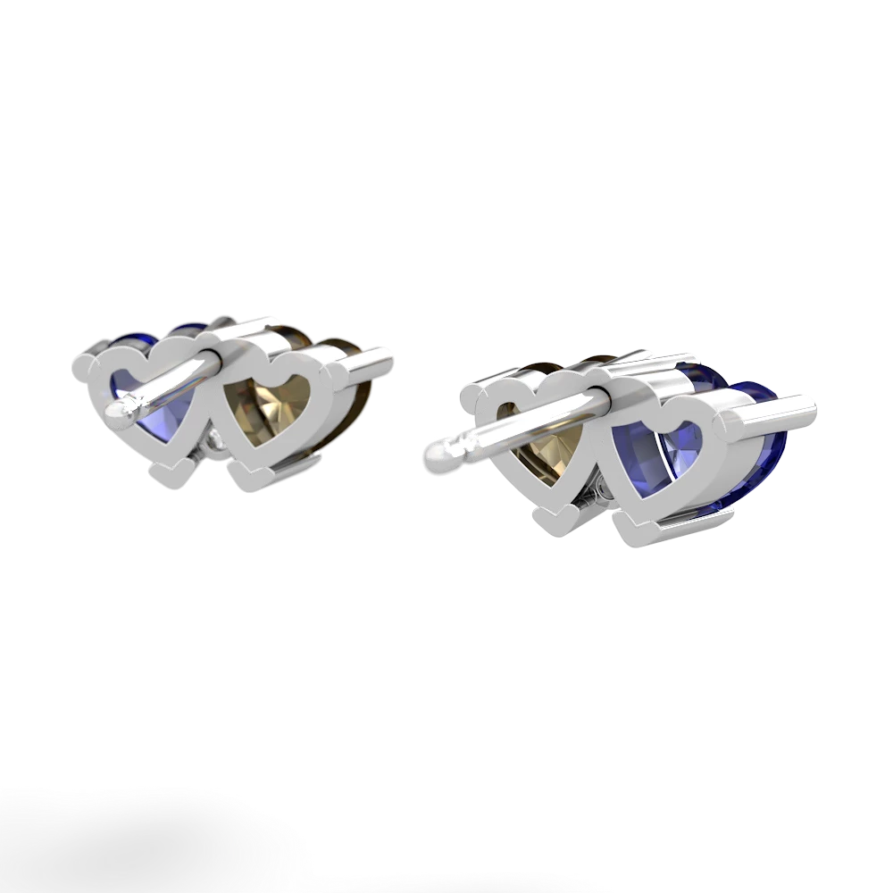 Lab Sapphire Sweethearts 14K White Gold earrings E5260