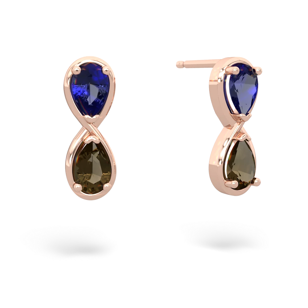 Lab Sapphire Infinity 14K Rose Gold earrings E5050