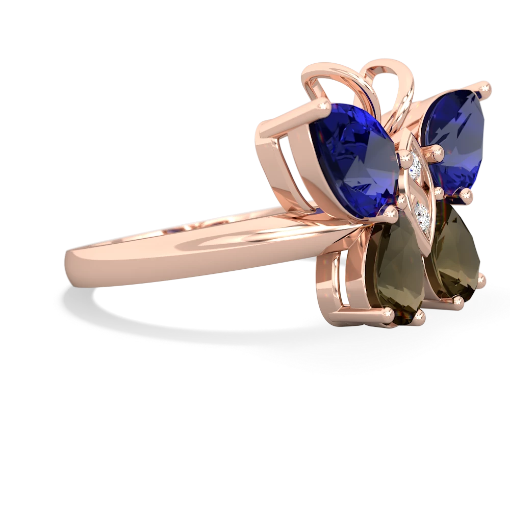 Lab Sapphire Butterfly 14K Rose Gold ring R2215