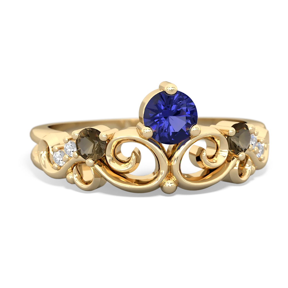 Lab Sapphire Crown Keepsake 14K Yellow Gold ring R5740