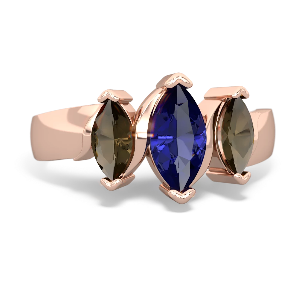 Lab Sapphire Three Peeks 14K Rose Gold ring R2433