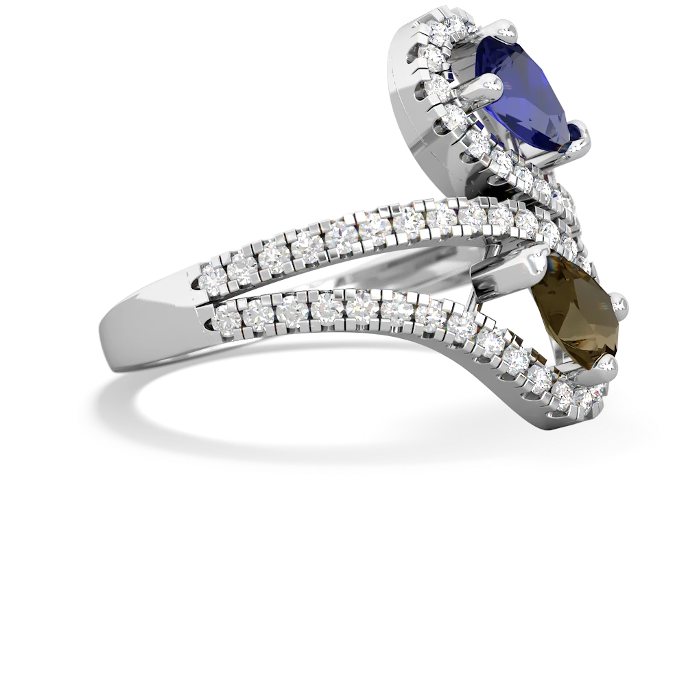 Lab Sapphire Diamond Dazzler 14K White Gold ring R3000