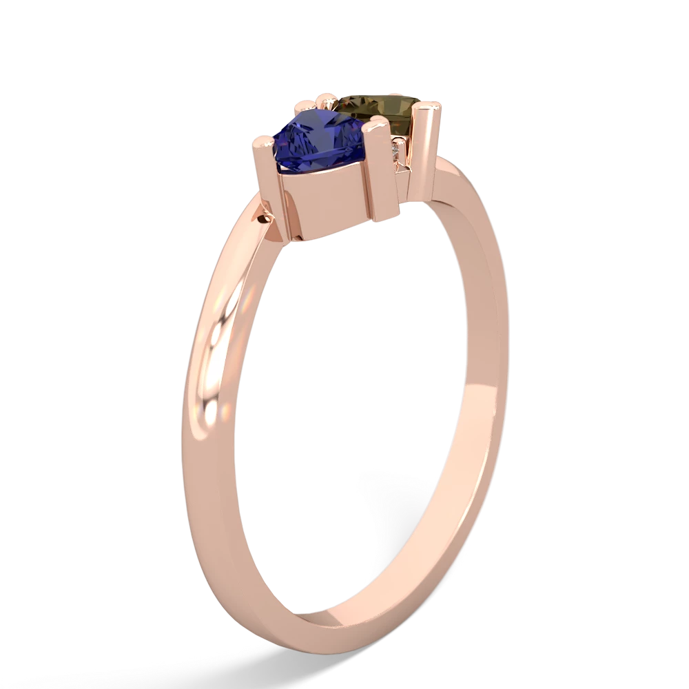 Lab Sapphire Sweethearts 14K Rose Gold ring R5260