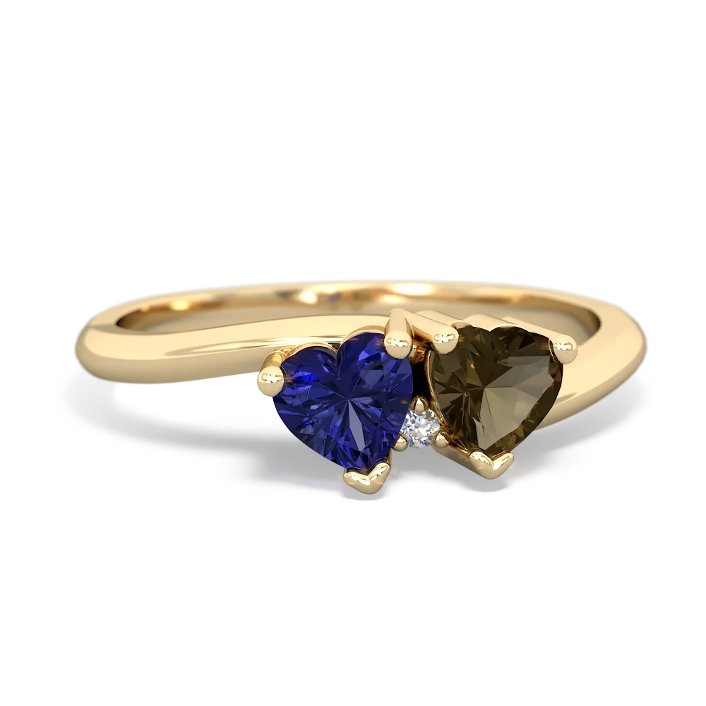 Lab Sapphire Sweethearts 14K Yellow Gold ring R5260