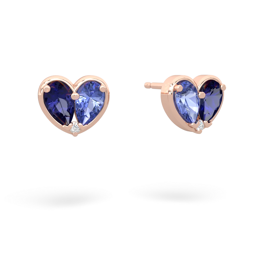 Lab Sapphire 'Our Heart' 14K Rose Gold earrings E5072