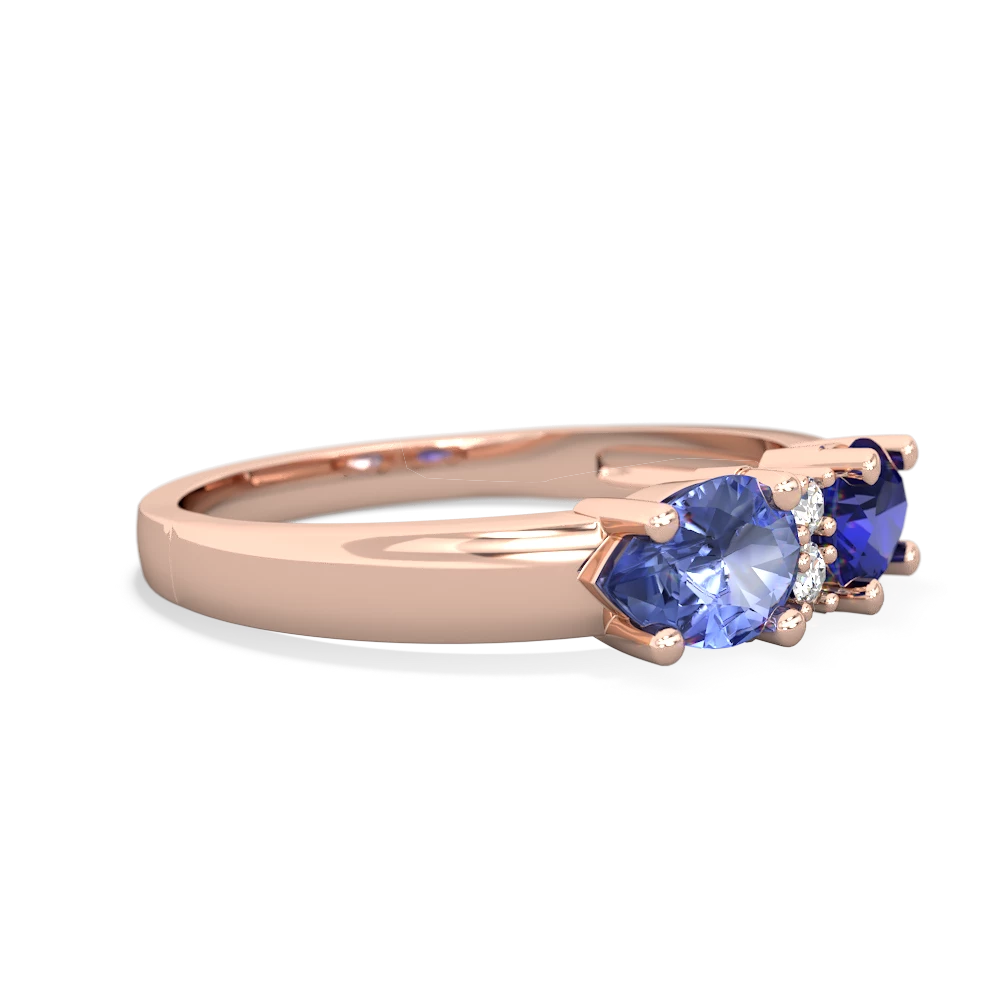 Lab Sapphire Pear Bowtie 14K Rose Gold ring R0865