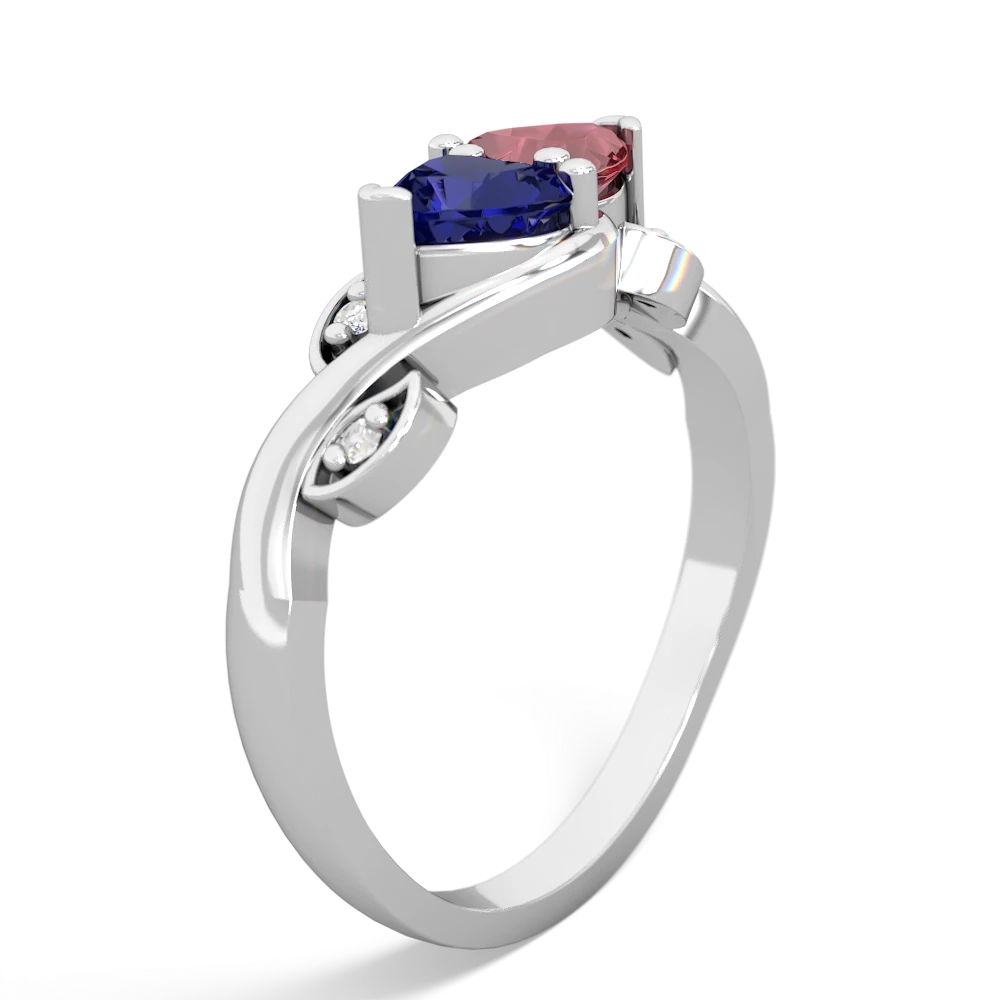 Lab Sapphire Floral Elegance 14K White Gold ring R5790