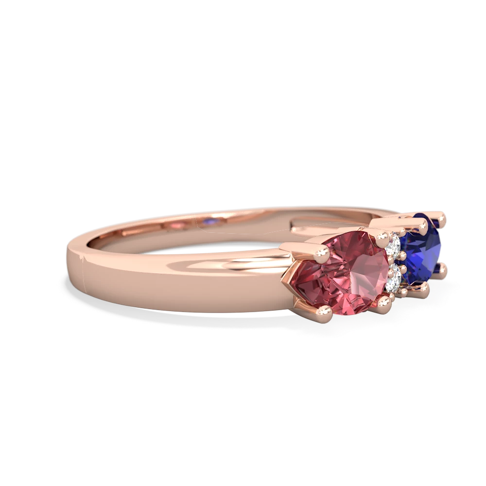 Lab Sapphire Pear Bowtie 14K Rose Gold ring R0865