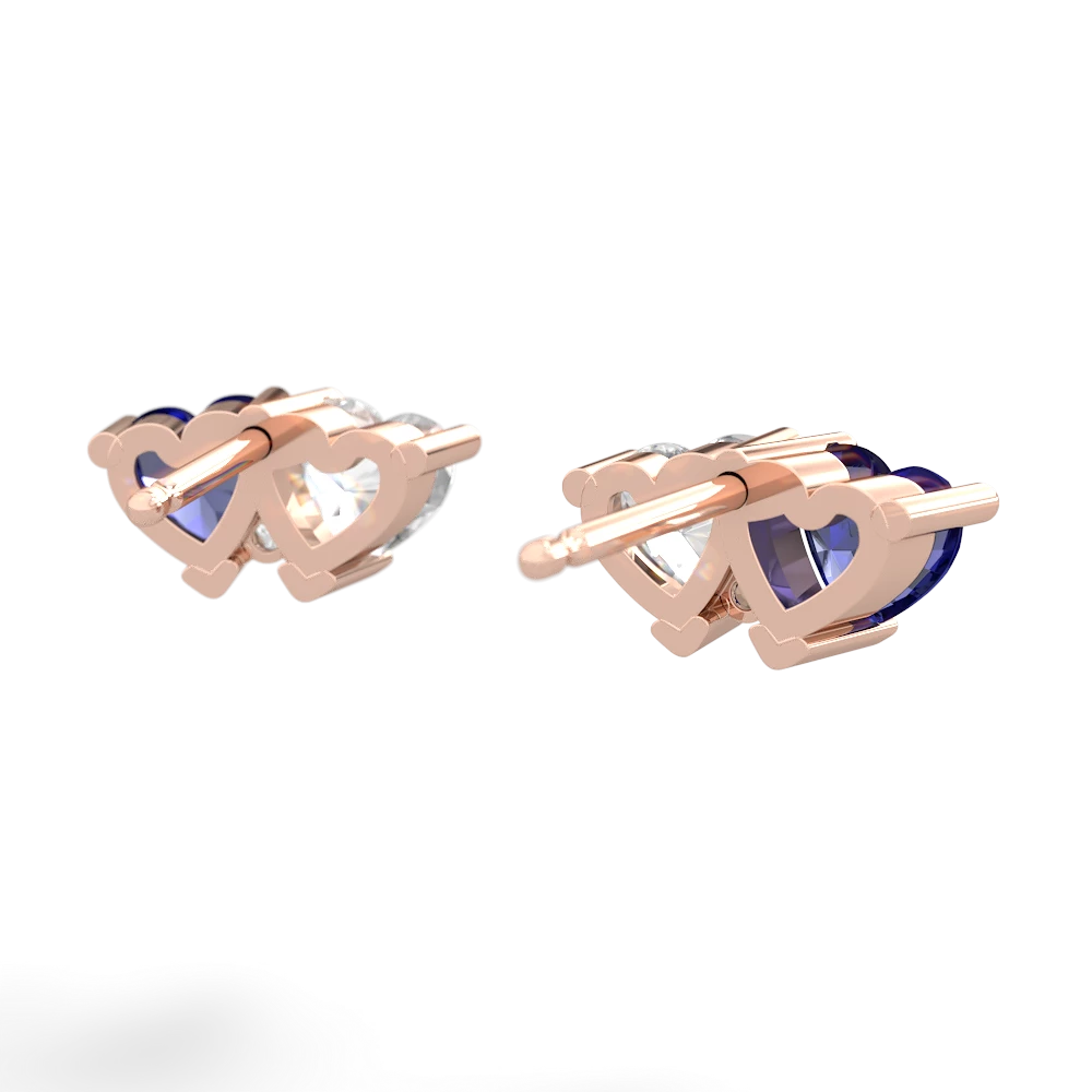 Lab Sapphire Sweethearts 14K Rose Gold earrings E5260