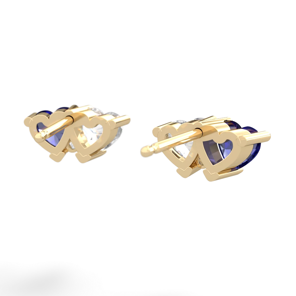 Lab Sapphire Sweethearts 14K Yellow Gold earrings E5260