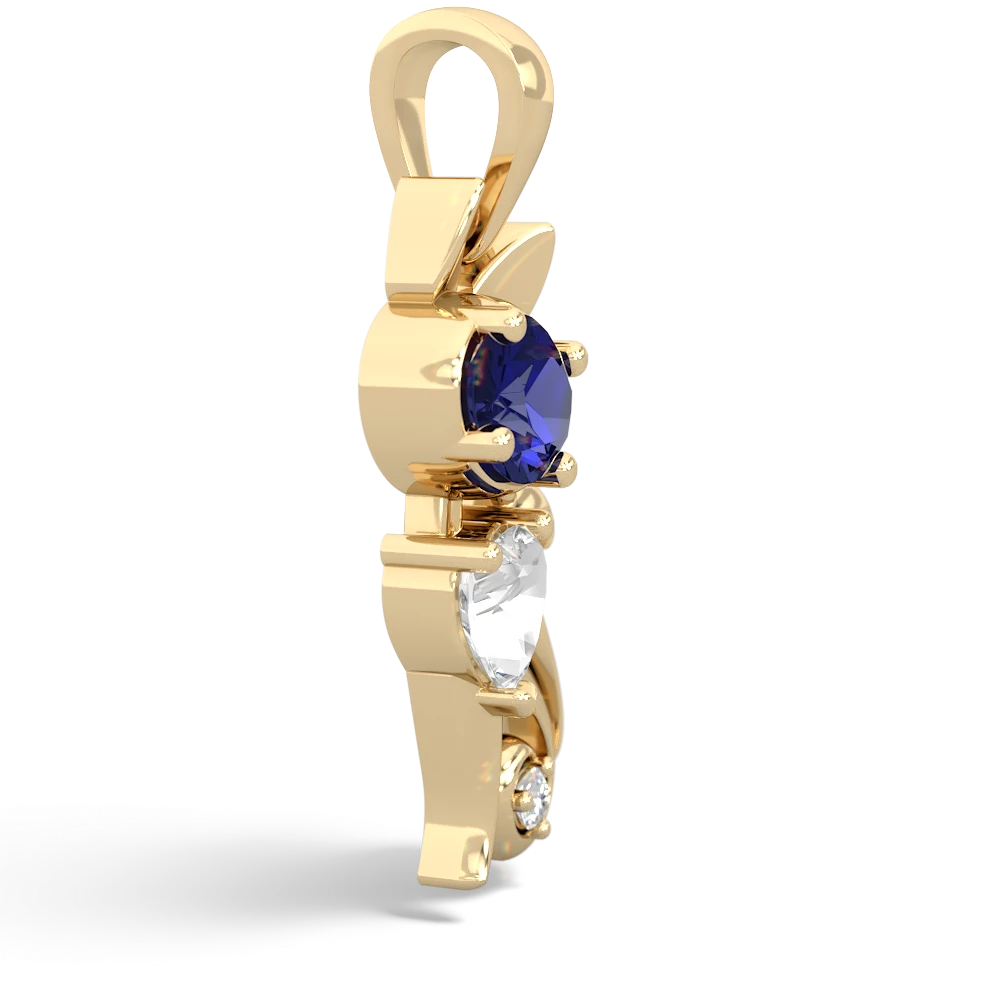 Lab Sapphire Kitten 14K Yellow Gold pendant P5780