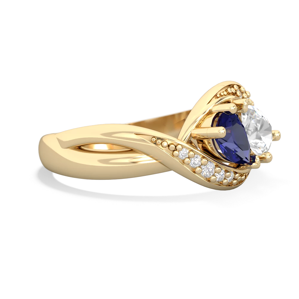 Lab Sapphire Summer Winds 14K Yellow Gold ring R5342