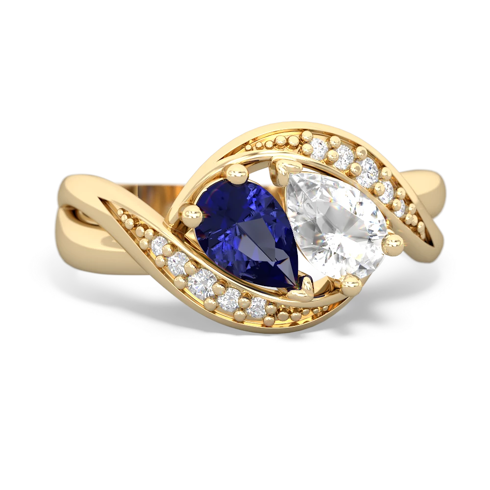 Lab Sapphire Summer Winds 14K Yellow Gold ring R5342