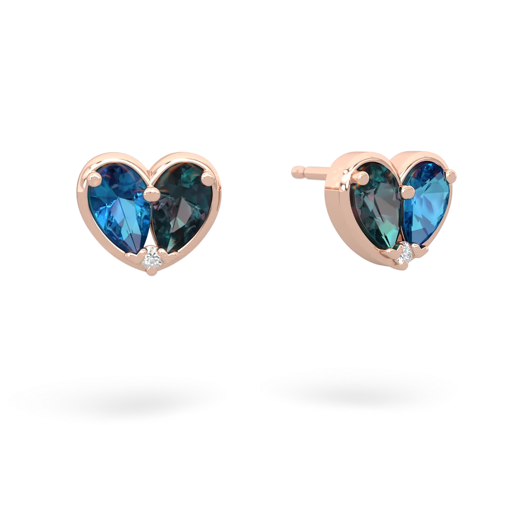 London Topaz 'Our Heart' 14K Rose Gold earrings E5072