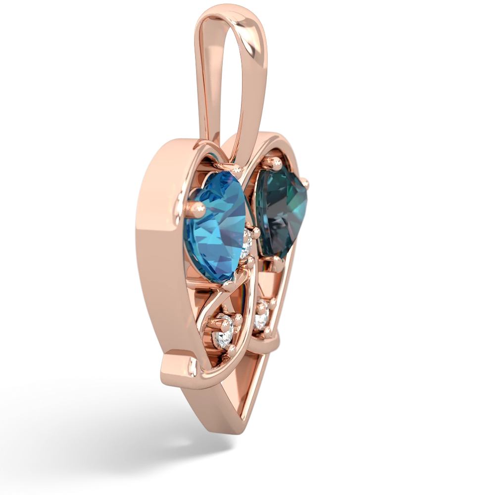 London Topaz Celtic Trinity Heart 14K Rose Gold pendant P5331