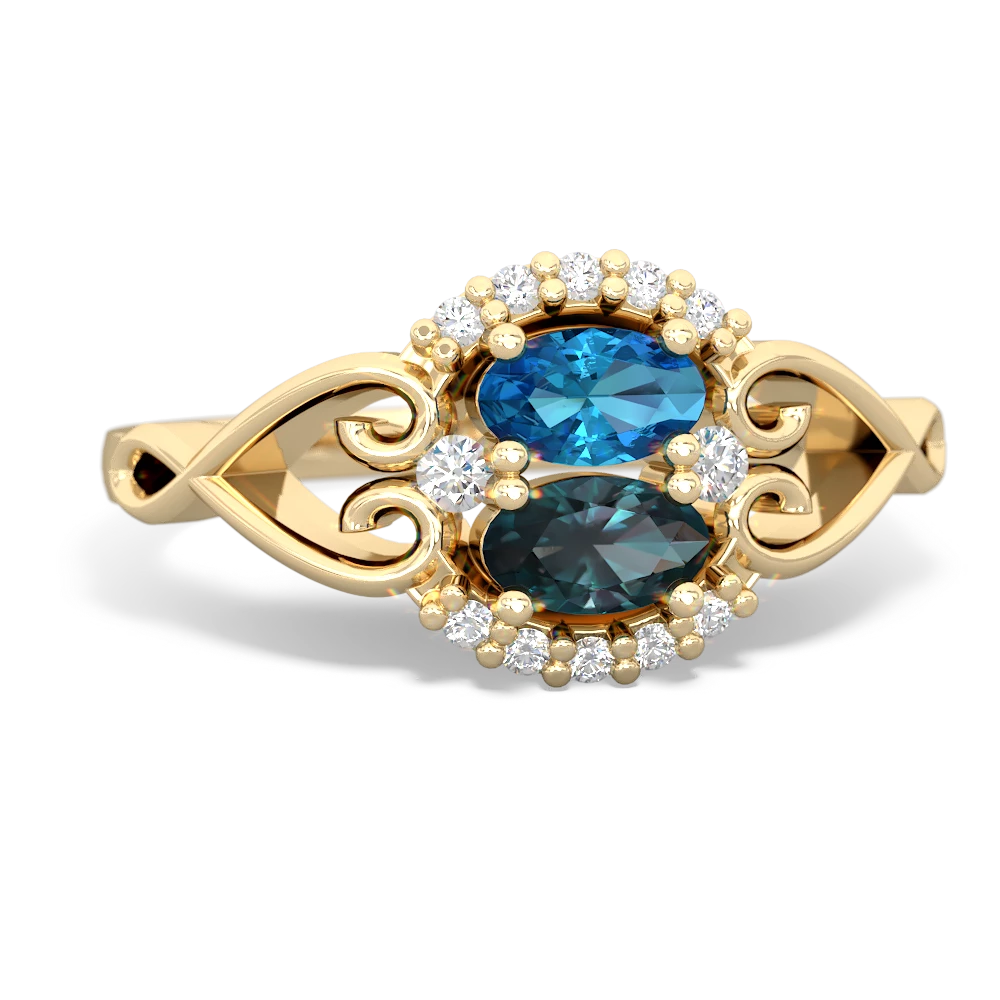 London Topaz Love Nest 14K Yellow Gold ring R5860