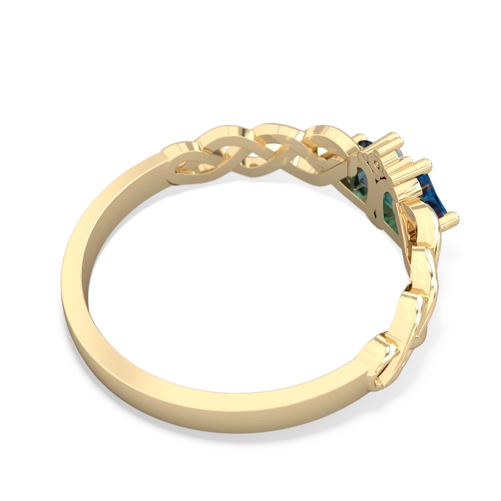 London Topaz Heart To Heart Braid 14K Yellow Gold ring R5870