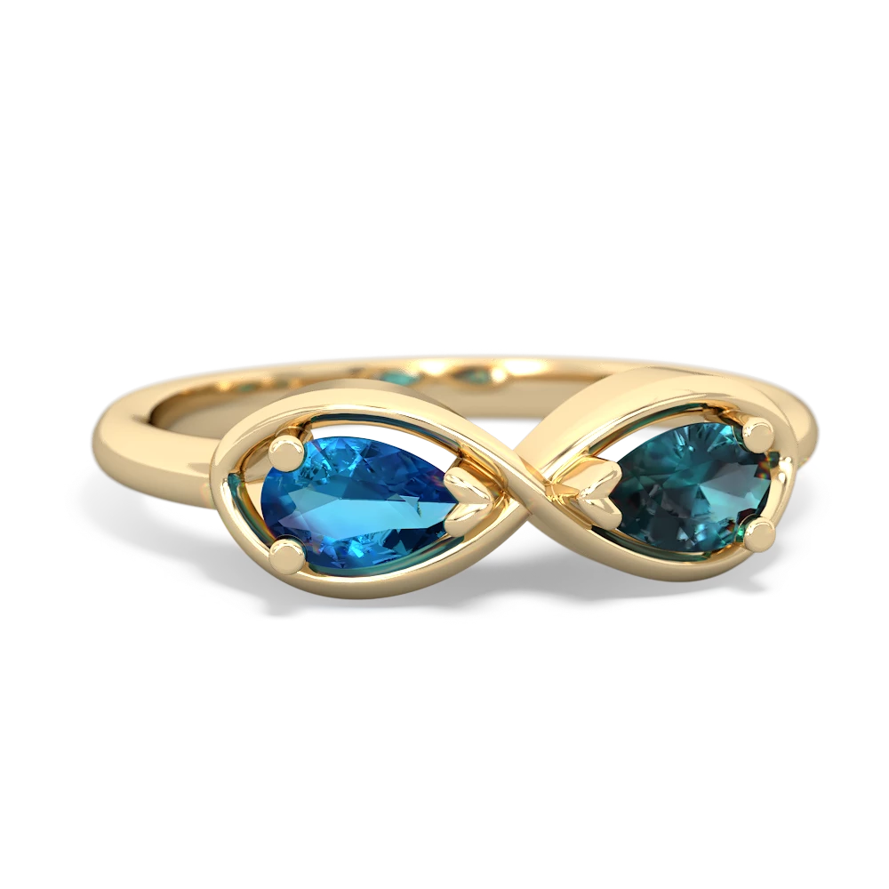 London Topaz Infinity 14K Yellow Gold ring R5050