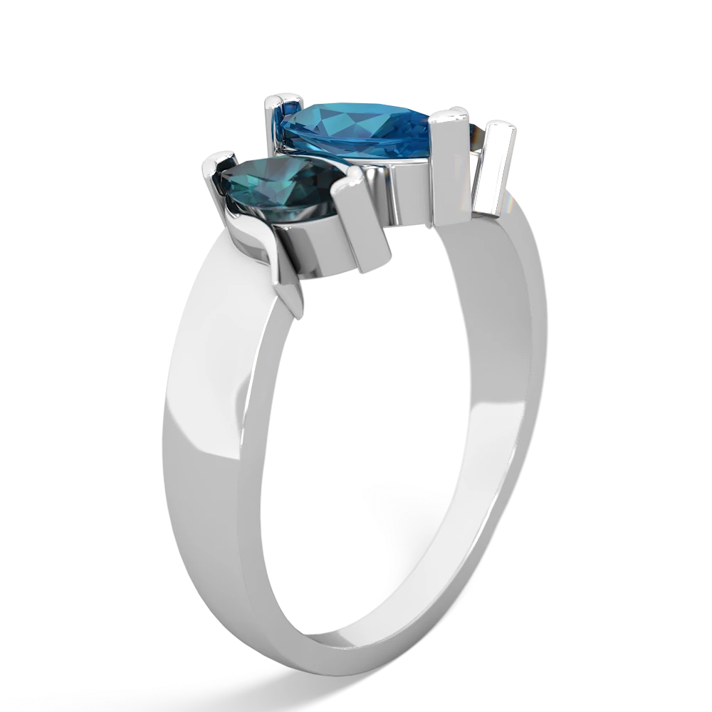 London Topaz Three Peeks 14K White Gold ring R2433