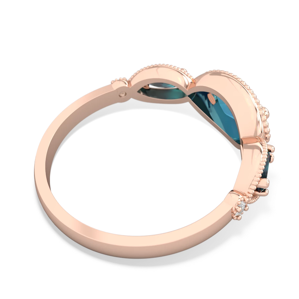 London Topaz Milgrain Marquise 14K Rose Gold ring R5700