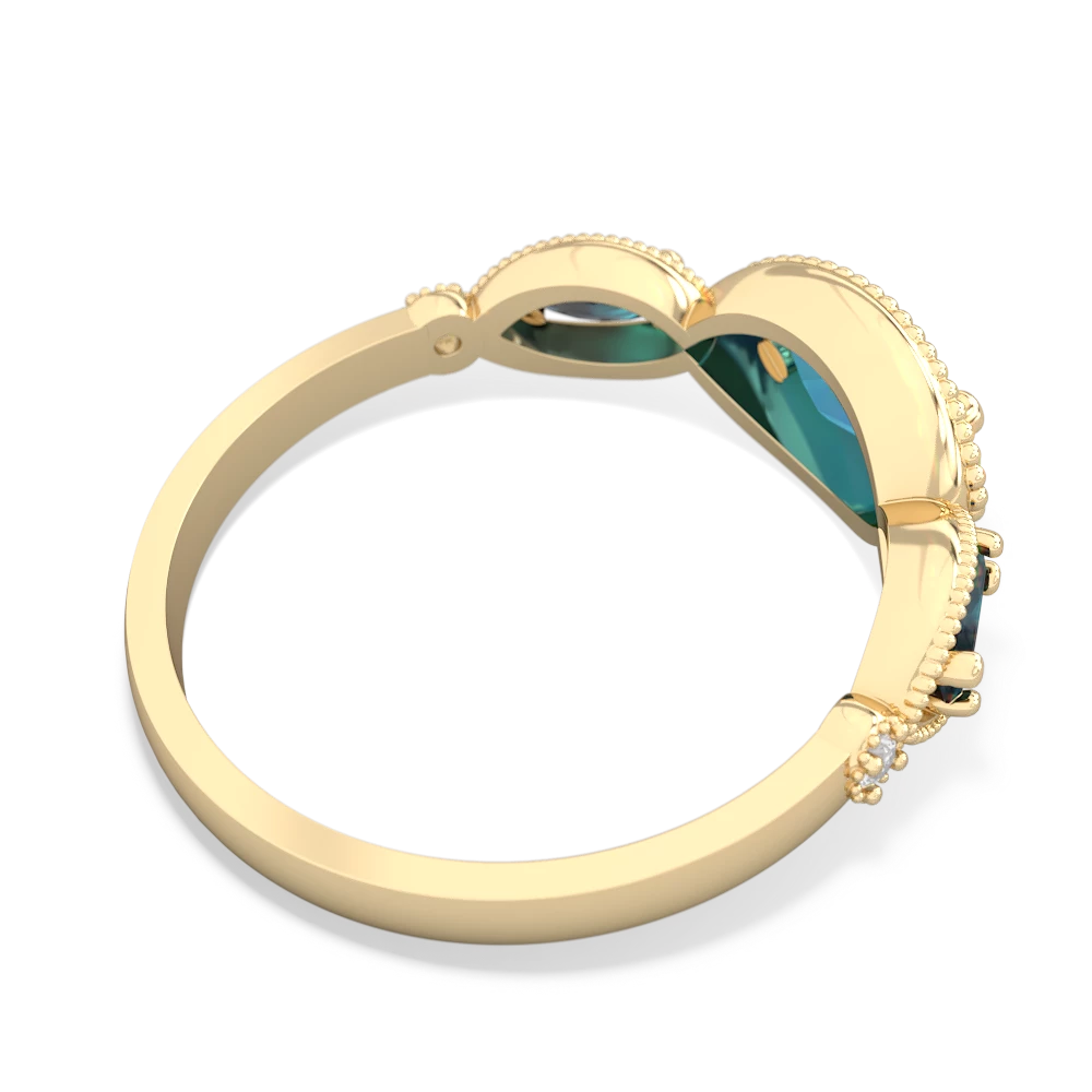 London Topaz Milgrain Marquise 14K Yellow Gold ring R5700