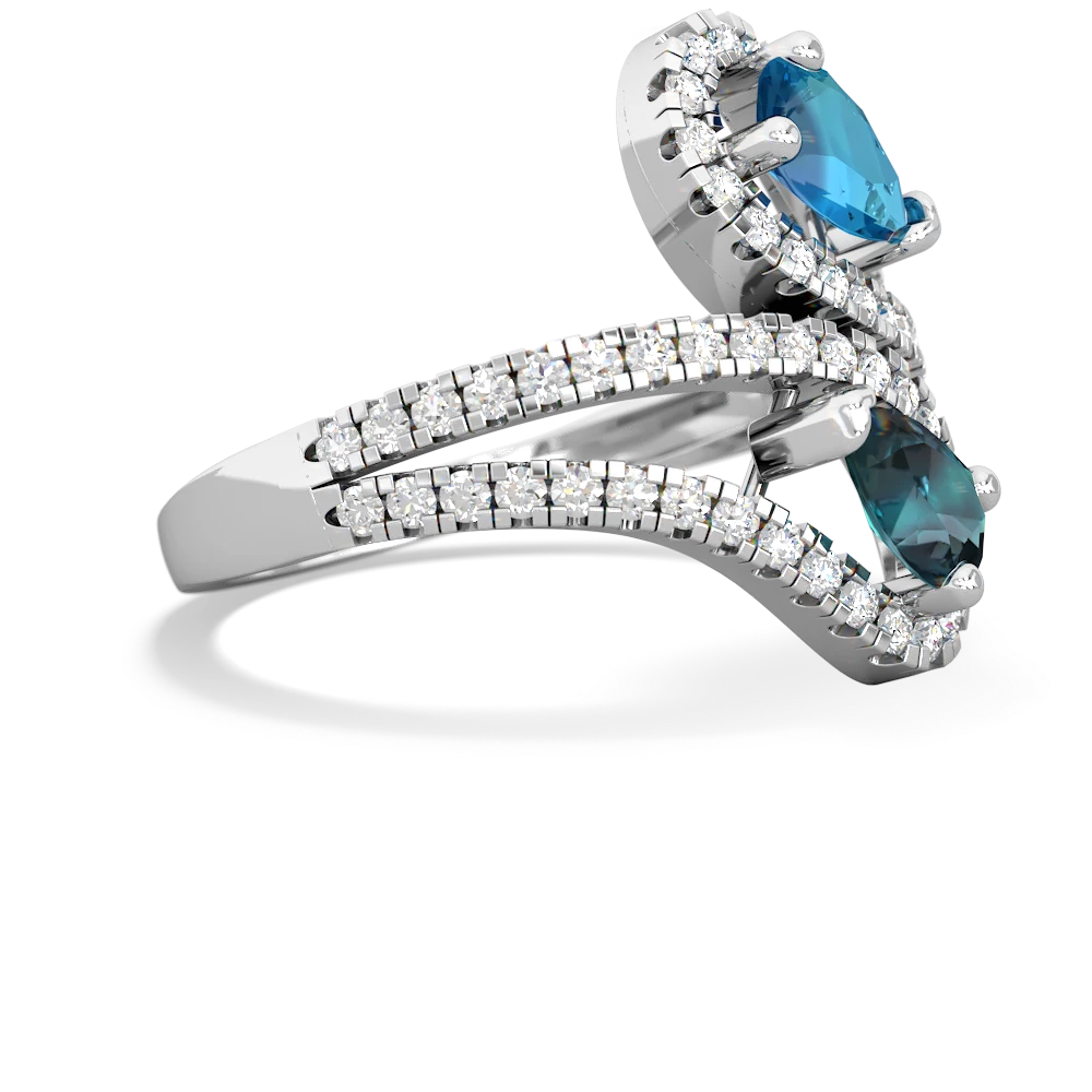 London Topaz Diamond Dazzler 14K White Gold ring R3000