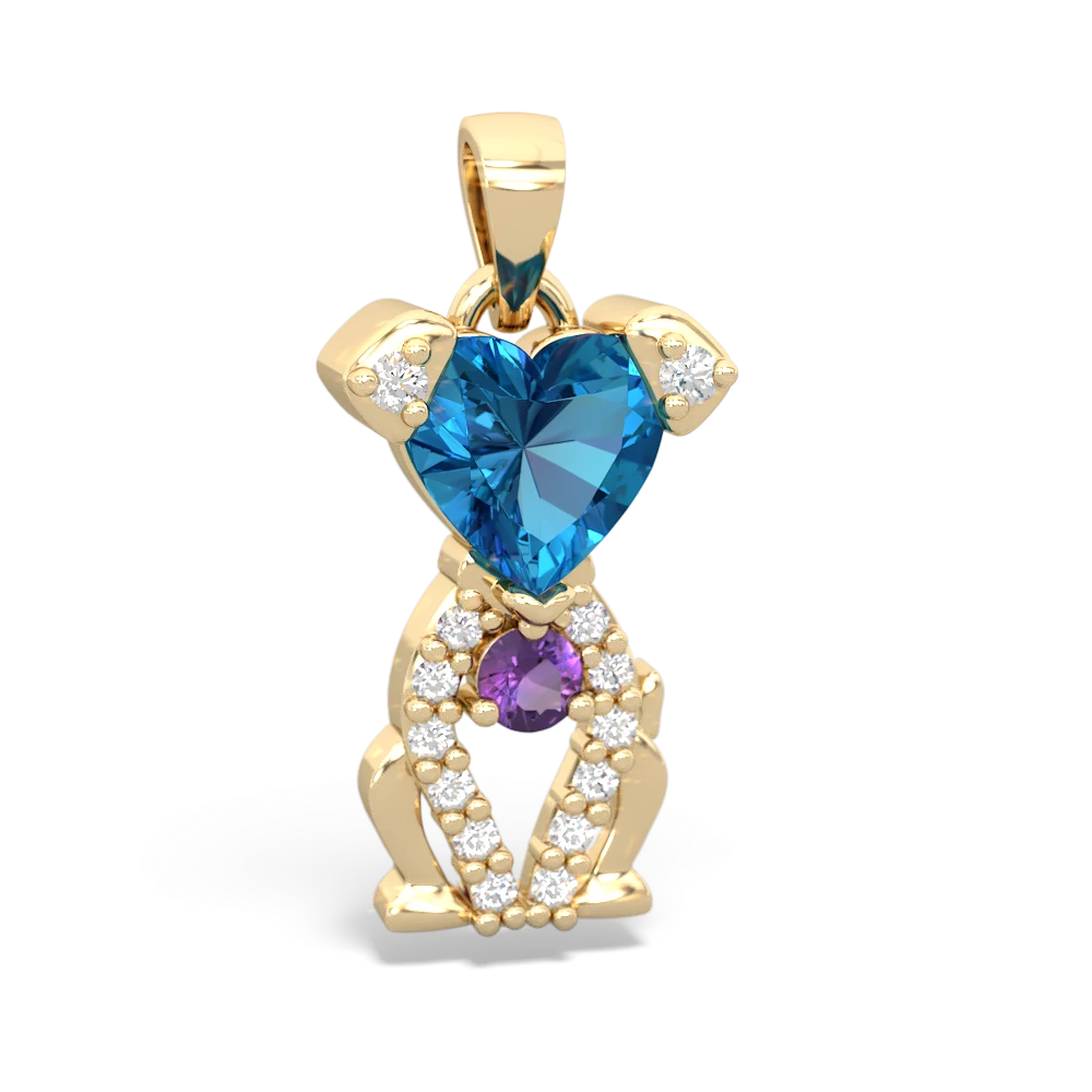 London Topaz Puppy Love 14K Yellow Gold pendant P5800