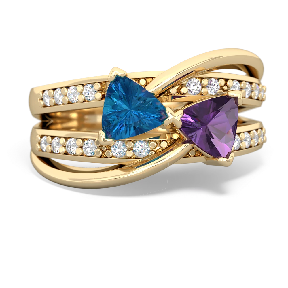 London Topaz Bowtie 14K Yellow Gold ring R2360