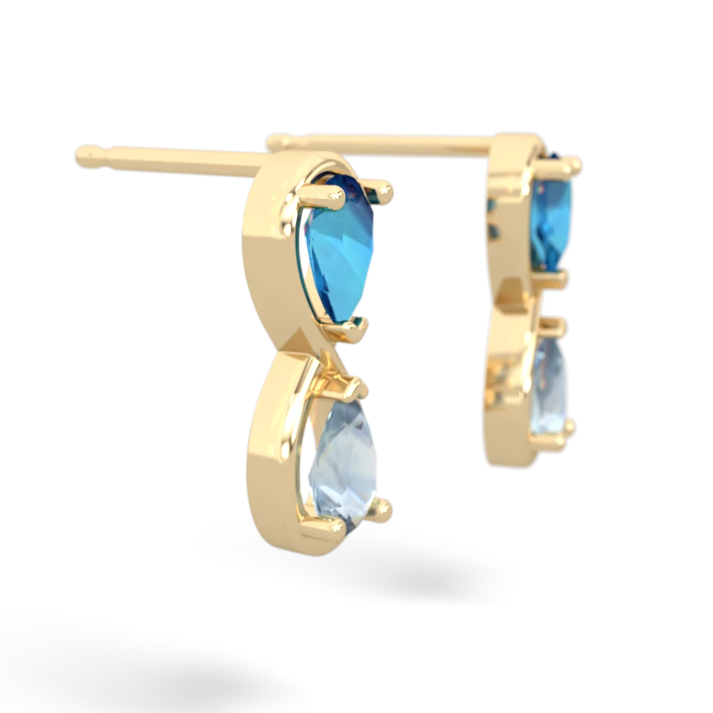 London Topaz Infinity 14K Yellow Gold earrings E5050