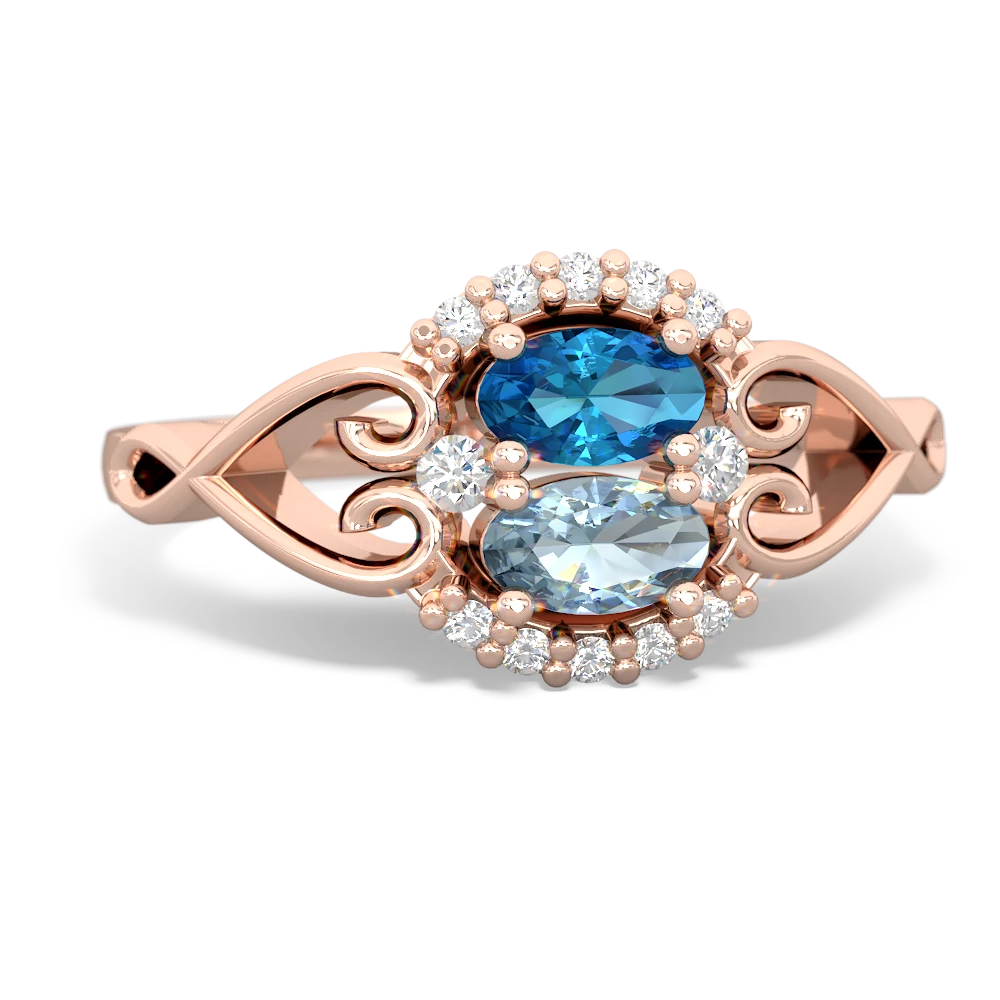 London Topaz Love Nest 14K Rose Gold ring R5860