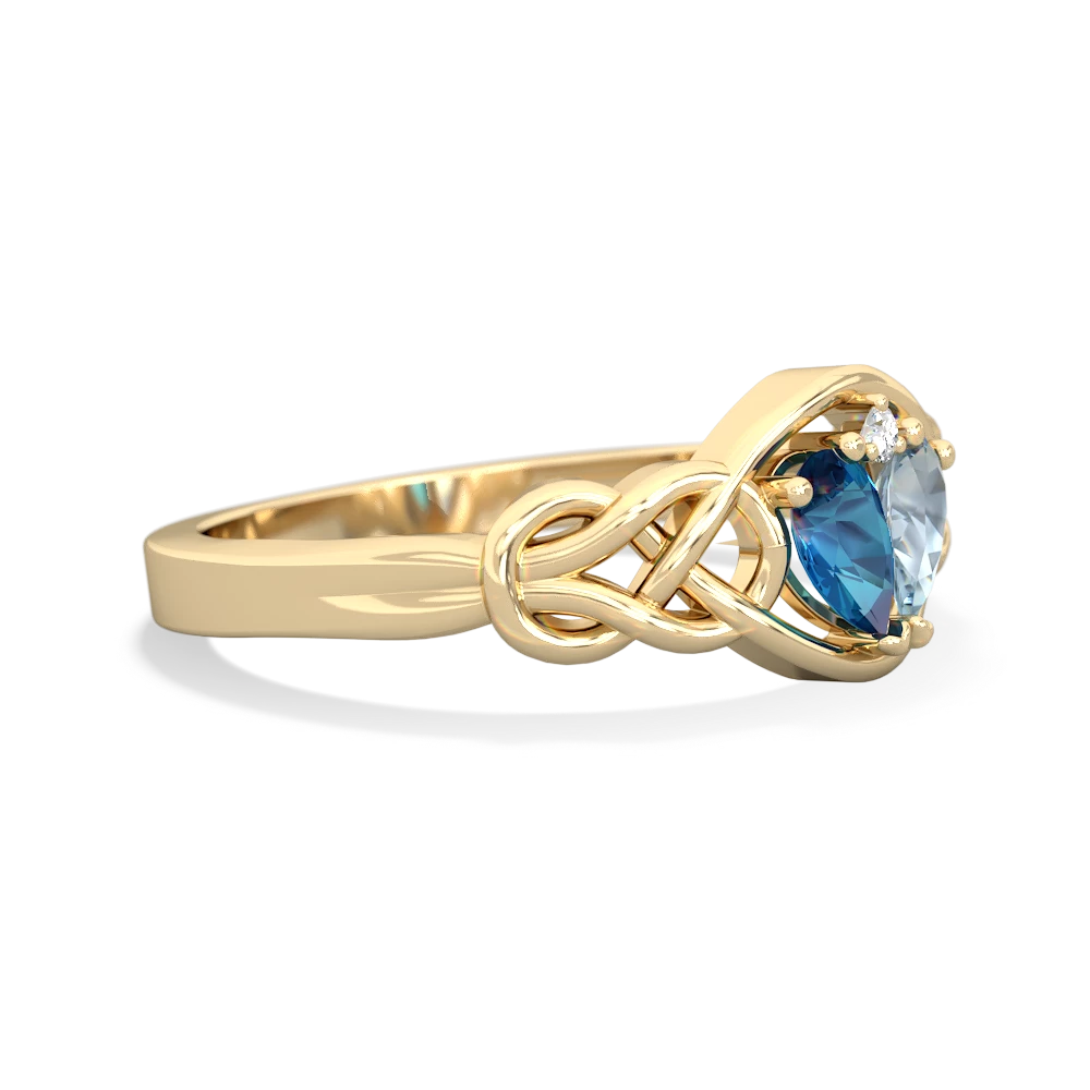 London Topaz Celtic Love Knot 14K Yellow Gold ring R5420