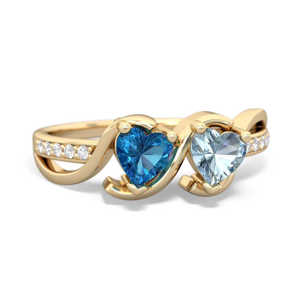 London Topaz Side By Side 14K Yellow Gold ring R3090