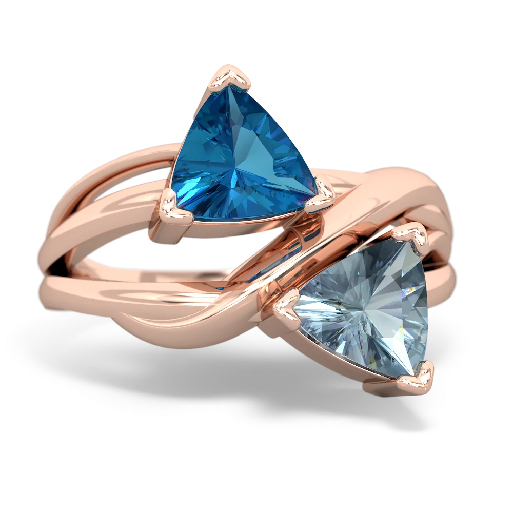 London Topaz Split Band Swirl 14K Rose Gold ring R2341