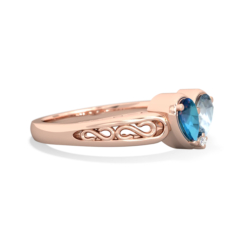 London Topaz Filligree 'One Heart' 14K Rose Gold ring R5070